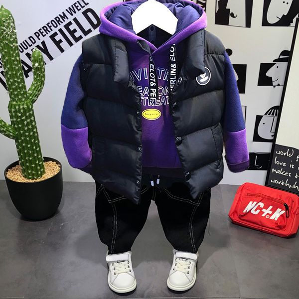 wear boys' suit fall / winter 2019 new children's korean style baby plush thickened vest three piece set, White
wear boys' suit fall / winter 2019 new children's korean style baby plush thickened vest three piece set, White