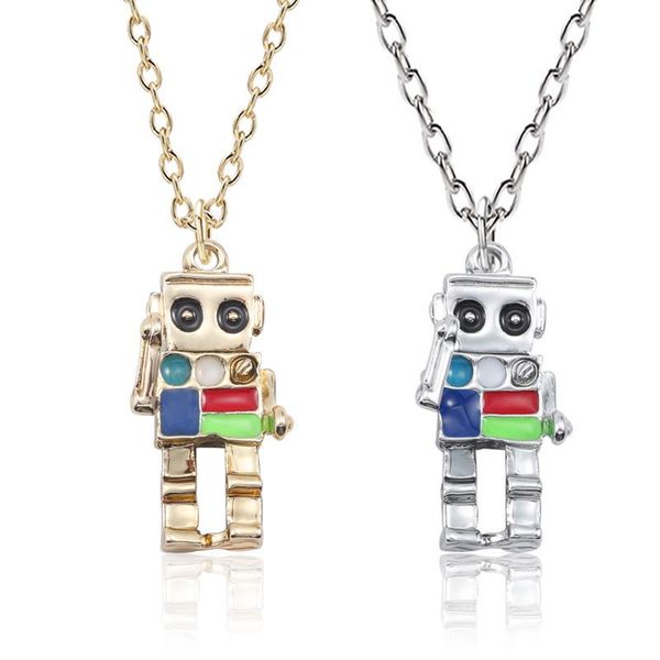 pendant necklaces kids enamel robot charms necklace for children kid jewelry, Silver
pendant necklaces kids enamel robot charms necklace for children kid jewelry, Silver