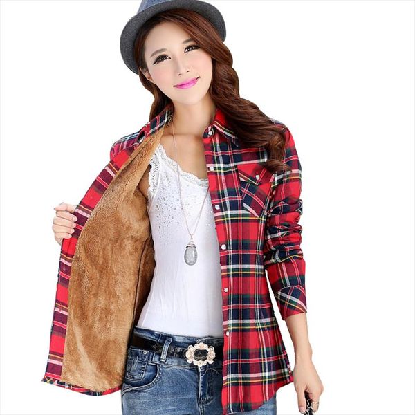 2019 winter warm new women velvet thicker jacket brand plaid shirt style coat female casual fleece jacket outerwear 24 colors, Black;brown
2019 winter warm new women velvet thicker jacket brand plaid shirt style coat female casual fleece jacket outerwear 24 colors, Black;brown