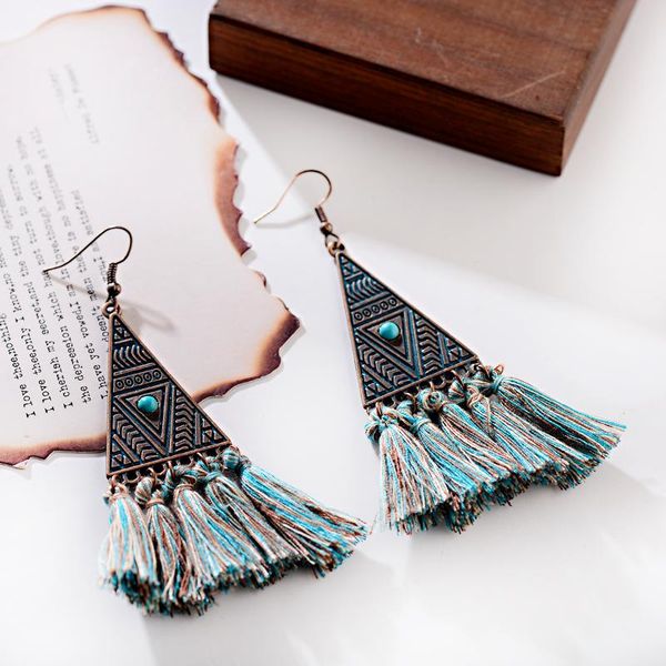 new ethnic triangle alloy green egyptian green long tassel dangle earrings women ladies fashion jewelry, Silver
new ethnic triangle alloy green egyptian green long tassel dangle earrings women ladies fashion jewelry, Silver