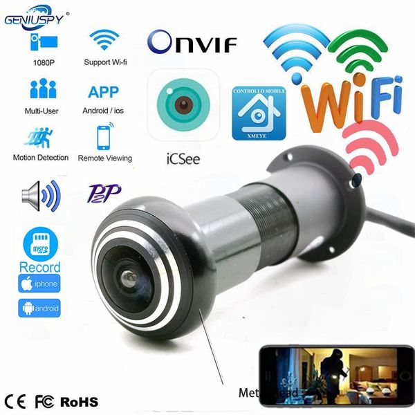 security 1080p mini wifi door eye hole ip camera wide angle fisheye lens 1.66mm peephole cctv network audio camera p2p onvif
security 1080p mini wifi door eye hole ip camera wide angle fisheye lens 1.66mm peephole cctv network audio camera p2p onvif