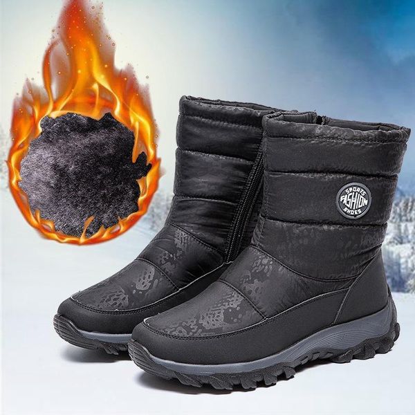 women boots waterproof upper women winter shoes warm plush antiskid new design outdoor boots for platform shoes, Black
women boots waterproof upper women winter shoes warm plush antiskid new design outdoor boots for platform shoes, Black