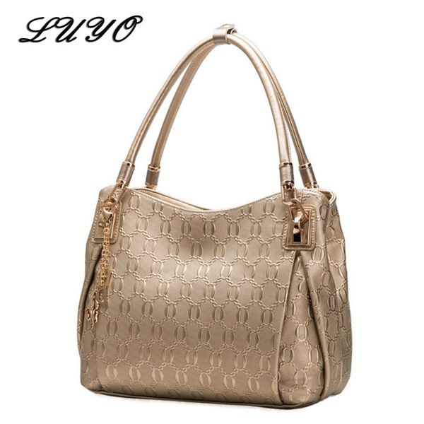 luyo brand gold women cow genuine leather shoulder bag fashion luxury handbags bags designer female handbags tote c0121
luyo brand gold women cow genuine leather shoulder bag fashion luxury handbags bags designer female handbags tote c0121