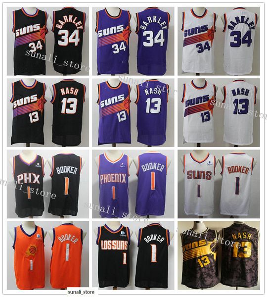 sewed men devin booker 1 deandre ayton 22 steve nash 13 retro purple white black charles barkley 34 jerseys basketball shirts, Black;red
sewed men devin booker 1 deandre ayton 22 steve nash 13 retro purple white black charles barkley 34 jerseys basketball shirts, Black;red