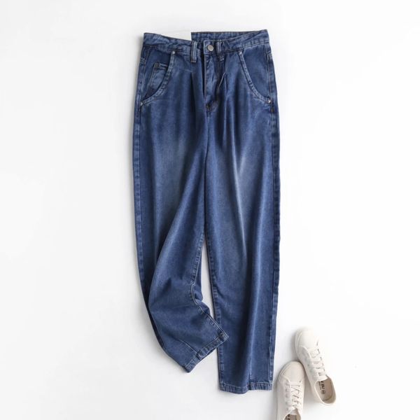 b22-ad555 street versatile 2020 women's new high waisted jeans and daddy pants, Blue
b22-ad555 street versatile 2020 women's new high waisted jeans and daddy pants, Blue