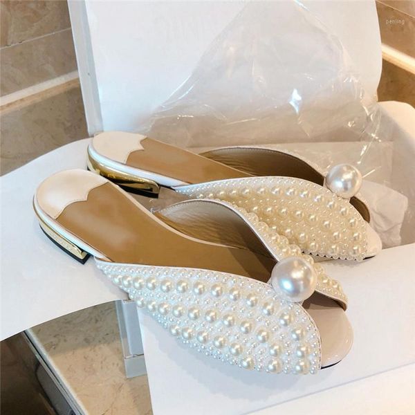 2020 pearls mules shoes women white slippers runway peep toe flats shoes ladies flip flops summer beach slides1, Black
2020 pearls mules shoes women white slippers runway peep toe flats shoes ladies flip flops summer beach slides1, Black