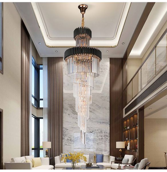 luxury modern crystal lamp chandelier for staircase long loft black cristal light fixture villa lobby living room decor hang lighting
luxury modern crystal lamp chandelier for staircase long loft black cristal light fixture villa lobby living room decor hang lighting