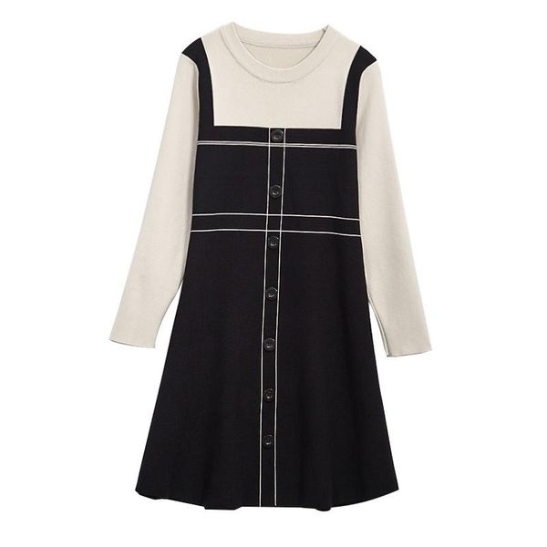 casual dresses women splicing single breasted sweater autumn winter warm plus size women's mini striped knitting dress vestido l-4xl, Black;gray
casual dresses women splicing single breasted sweater autumn winter warm plus size women's mini striped knitting dress vestido l-4xl, Black;gray
