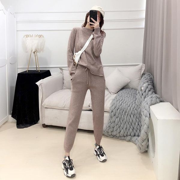 women's tracksuits korean autumn knitted tracksuit 2 piece suits runway women pullover + elastic waist pants two set sporting outfits, Gray
women's tracksuits korean autumn knitted tracksuit 2 piece suits runway women pullover + elastic waist pants two set sporting outfits, Gray