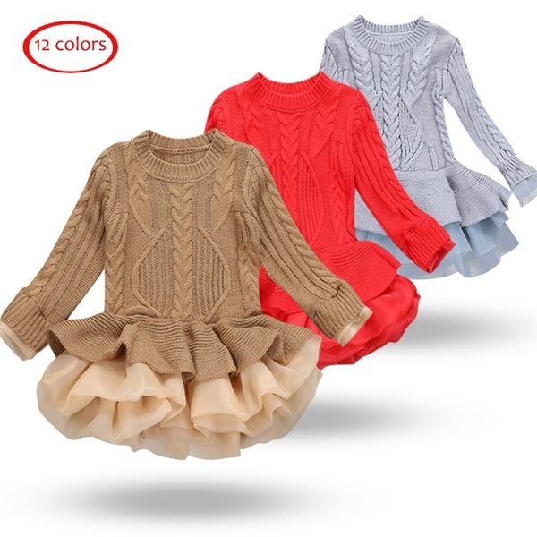 12 colors fashion children's wear girls sweater knit organza dress spring and autumn false long sleeve puff princess dress lj200923, Red;yellow
12 colors fashion children's wear girls sweater knit organza dress spring and autumn false long sleeve puff princess dress lj200923, Red;yellow