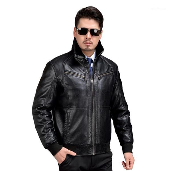 men's leather & faux play warm russian winter 2021 mens jacket thicken with fur masculino collar men pu biker1, Black
men's leather & faux play warm russian winter 2021 mens jacket thicken with fur masculino collar men pu biker1, Black