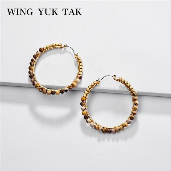 hoop & huggie wing yuk tak handmade round stone bead earrings for women bohemian big statement bijoux fashion jewelry, Golden;silver
hoop & huggie wing yuk tak handmade round stone bead earrings for women bohemian big statement bijoux fashion jewelry, Golden;silver