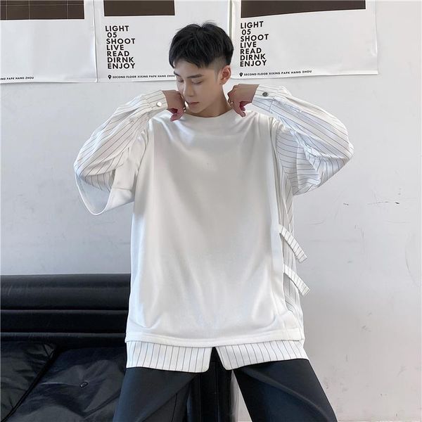 men's hoodies & sweatshirts men stripe shirt long sleeve splice pullover sweatshirt male women streetwear hip hop loose casual white bl, Black
men's hoodies & sweatshirts men stripe shirt long sleeve splice pullover sweatshirt male women streetwear hip hop loose casual white bl, Black