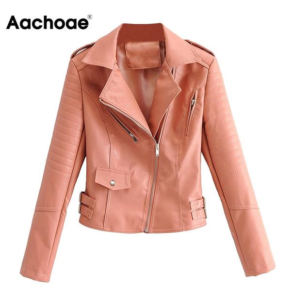 aachoae solid pu faux leather jacket coat women fashion long sleeve zipper motorcyle jackets high street ladies outerwear, Black
aachoae solid pu faux leather jacket coat women fashion long sleeve zipper motorcyle jackets high street ladies outerwear, Black
