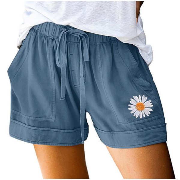 2021 women's short streetwear flower daisy embroidered elastic waist horts casual loose rope tie pocket beach legging short, White;black
2021 women's short streetwear flower daisy embroidered elastic waist horts casual loose rope tie pocket beach legging short, White;black