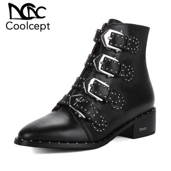 boots coolcept punk woman winter real leather buckle square heels fashion motorcycle ankle footwear size 34-39, Black
boots coolcept punk woman winter real leather buckle square heels fashion motorcycle ankle footwear size 34-39, Black