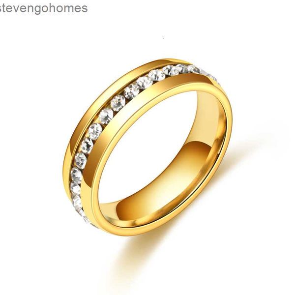 steel personalized fashion single row stainless diamond simple couple ring, Silver 
steel personalized fashion single row stainless diamond simple couple ring, Silver