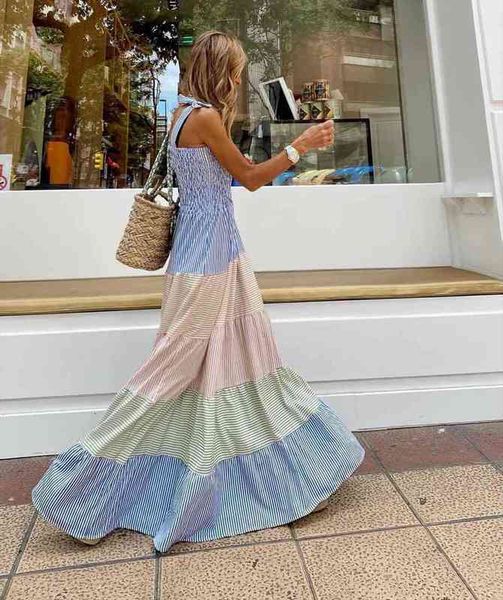 women pleated sleeveless maxi beach dress summer elegant off shoulder bow sling party dress lady fashion striped patchwork, Black;gray
women pleated sleeveless maxi beach dress summer elegant off shoulder bow sling party dress lady fashion striped patchwork, Black;gray