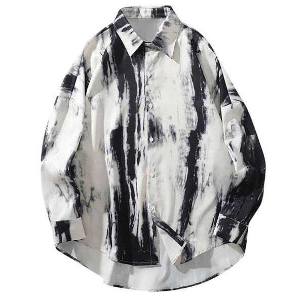 men casual turn-down collar blouse long sleeve autumn and winter tie-dye printed loose shirt 2020 fashion blouse, White;black
men casual turn-down collar blouse long sleeve autumn and winter tie-dye printed loose shirt 2020 fashion blouse, White;black