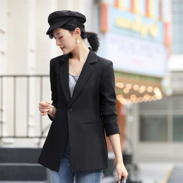 women's suits & blazers 2021 women's black blazer long sleeve one button coat slim office lady jacket female suit femme jackets1, White;black
women's suits & blazers 2021 women's black blazer long sleeve one button coat slim office lady jacket female suit femme jackets1, White;black