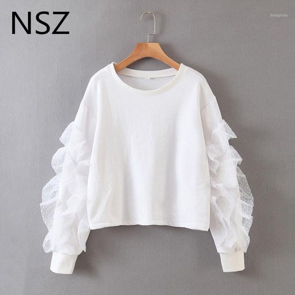 nsz women white crop hoodies polka dot mesh tiered ruffles sleeve oversized sweatshirt hoody ladies cropped pullovers jumper1, Black
nsz women white crop hoodies polka dot mesh tiered ruffles sleeve oversized sweatshirt hoody ladies cropped pullovers jumper1, Black