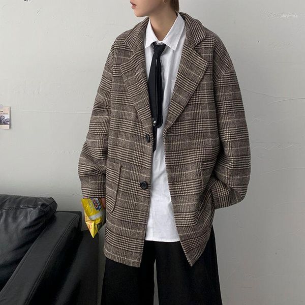 winter thick plaid woolen coat men's warm fashion retro casual woolen cloth jacket men streetwear loose korean coat mens1, Black
winter thick plaid woolen coat men's warm fashion retro casual woolen cloth jacket men streetwear loose korean coat mens1, Black