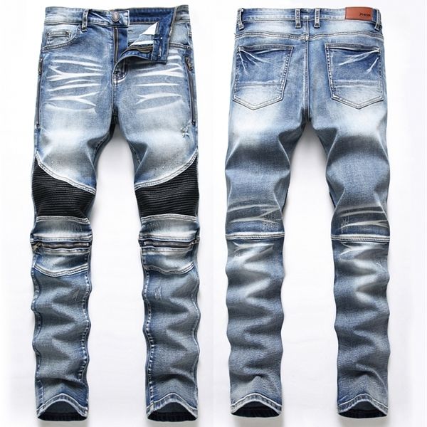 new biker jeans men 2020 autumn casual washed cotton fold skinny ripped jeans hip hop elasticity slim denim jeans pants home c1123, Blue
new biker jeans men 2020 autumn casual washed cotton fold skinny ripped jeans hip hop elasticity slim denim jeans pants home c1123, Blue