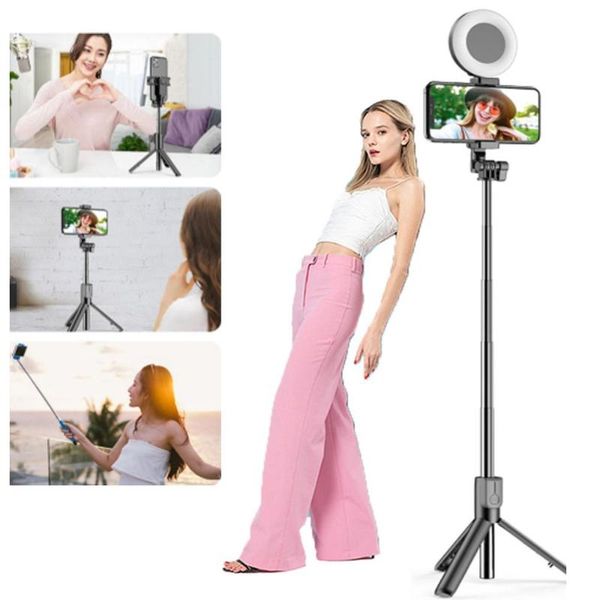 foleto wireless bluetooth selfie stick beauty makeup ring light extendable handheld tripod foldable live tripod for phone stand 
foleto wireless bluetooth selfie stick beauty makeup ring light extendable handheld tripod foldable live tripod for phone stand