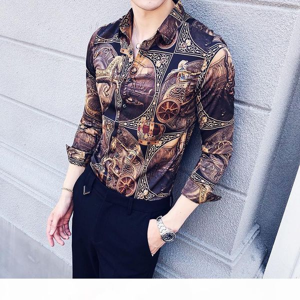 new hairstylist, british retro man, long sleeved slim, korean style, personality, print, smart, tight shirt, nightclub men's wear, White;black
new hairstylist, british retro man, long sleeved slim, korean style, personality, print, smart, tight shirt, nightclub men's wear, White;black