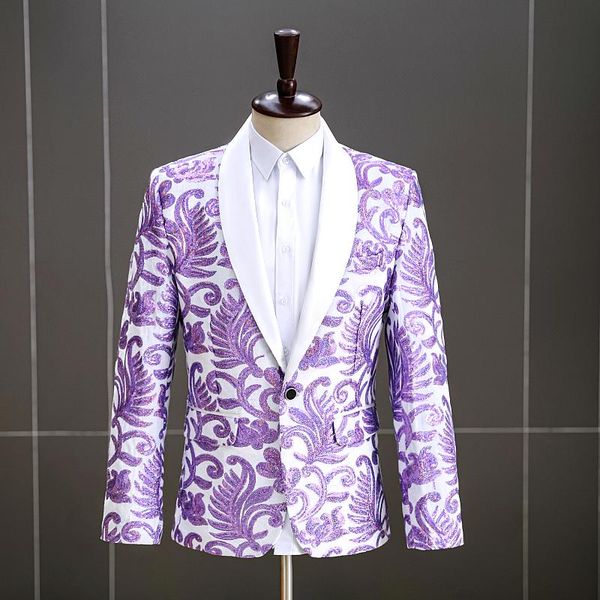 men's suits & blazers embroidery sequin velvet blazer stage performance high grade suit jacket singer host dance studio men costume, White;black
men's suits & blazers embroidery sequin velvet blazer stage performance high grade suit jacket singer host dance studio men costume, White;black