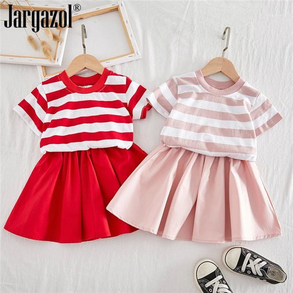 fashion girls summer clothes set short sleeve striped cotton tee shirt and skirt 2 pcs clothing suit children's outfits1, White
fashion girls summer clothes set short sleeve striped cotton tee shirt and skirt 2 pcs clothing suit children's outfits1, White