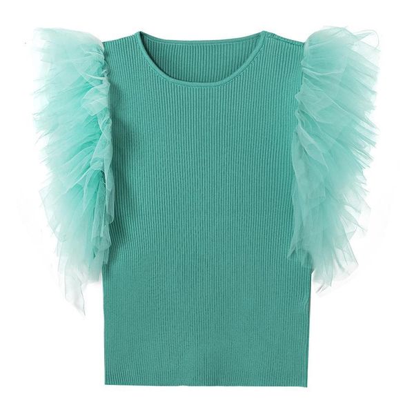 2020 autumn european and american women new style ruffled layered decorative solid color stitching knitted top, White
2020 autumn european and american women new style ruffled layered decorative solid color stitching knitted top, White