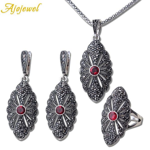 ajojewel vintage carved red zircon beautiful geometric pendant earring necklace rings for women full of rhinestone jewelry set, Silver
ajojewel vintage carved red zircon beautiful geometric pendant earring necklace rings for women full of rhinestone jewelry set, Silver