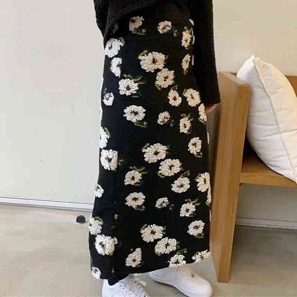 vintage skirt woman winter elegant gentle three-dimensional plush flower jacquard contrast color long bag hip skirt, Black
vintage skirt woman winter elegant gentle three-dimensional plush flower jacquard contrast color long bag hip skirt, Black