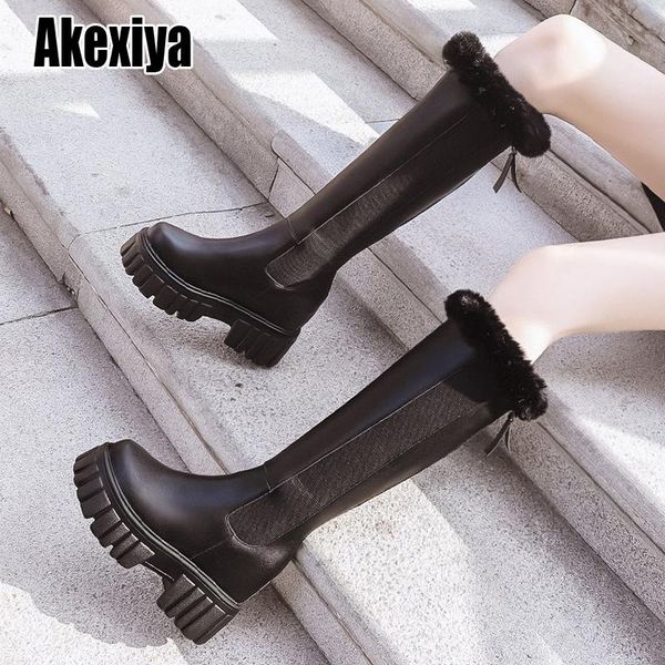 boots snow women autumn winter lady high square heels woman black fashion round toe faux fur knee p661
boots snow women autumn winter lady high square heels woman black fashion round toe faux fur knee p661