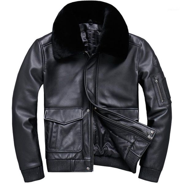 zvaqs 2020 black men usaf pilot leather jacket large size xxxl wool collar genuine cowhide russian leather coat1
zvaqs 2020 black men usaf pilot leather jacket large size xxxl wool collar genuine cowhide russian leather coat1