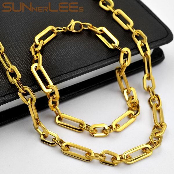 sunnerlees 316l stainless steel necklace bracelet set 6.5mm geometric link chain silver gold black men women jewelry sc184 s1
sunnerlees 316l stainless steel necklace bracelet set 6.5mm geometric link chain silver gold black men women jewelry sc184 s1