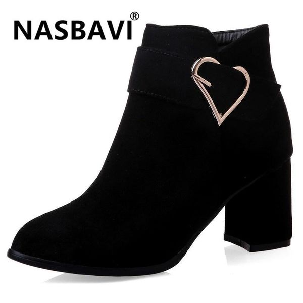 boots fashion women casual leather high heels autumn and winter shoes woman round toe rubber love heart buckle short, Black
boots fashion women casual leather high heels autumn and winter shoes woman round toe rubber love heart buckle short, Black