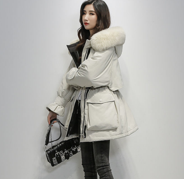 2021 parka overcome women's version new down cotton-padded jacket for women loose and thick with large fur collar 20120802q, Black;brown
2021 parka overcome women's version new down cotton-padded jacket for women loose and thick with large fur collar 20120802q, Black;brown