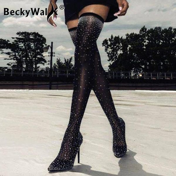 ladies shoes new women boots stretch over the knee high crystal high heels women shoes pointed toe thigh boots wsh3524, Black
ladies shoes new women boots stretch over the knee high crystal high heels women shoes pointed toe thigh boots wsh3524, Black