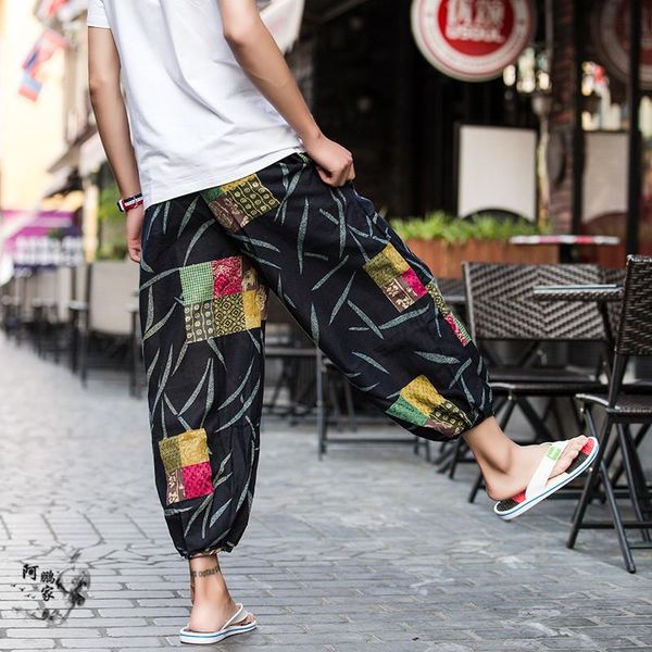 men's shorts men cotton linen harem pants vintage hip hop baggy wide leg streetwear plus size printed boho trousers male cross, White;black
men's shorts men cotton linen harem pants vintage hip hop baggy wide leg streetwear plus size printed boho trousers male cross, White;black