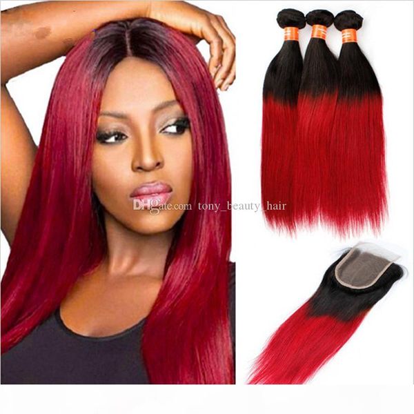 color 1b red ombre peruvian silk straight human hair extensions with closure two tone ombre virgin hair 3bundles with lace closure, Black
color 1b red ombre peruvian silk straight human hair extensions with closure two tone ombre virgin hair 3bundles with lace closure, Black