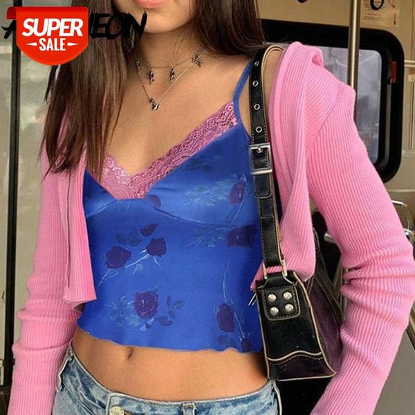 allneon y2k fashioh floral spaghetti strap lace trim crop e-girl vintage v-neck ruffle hems backless cami 90s blue #cq8l, White
allneon y2k fashioh floral spaghetti strap lace trim crop e-girl vintage v-neck ruffle hems backless cami 90s blue #cq8l, White