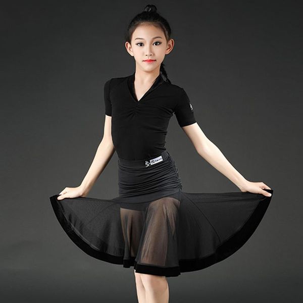 stage wear latin dance dress girls rumba cha samba tango dancing costumes children black short-sleeve bodysuit mesh skirt dn5434, Black;red
stage wear latin dance dress girls rumba cha samba tango dancing costumes children black short-sleeve bodysuit mesh skirt dn5434, Black;red