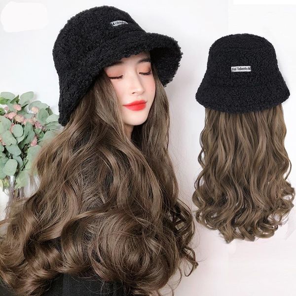 sannian wig women long hair wig hat one fashion female lamb hat long curly hair big natural full headgear, Blue;gray
sannian wig women long hair wig hat one fashion female lamb hat long curly hair big natural full headgear, Blue;gray