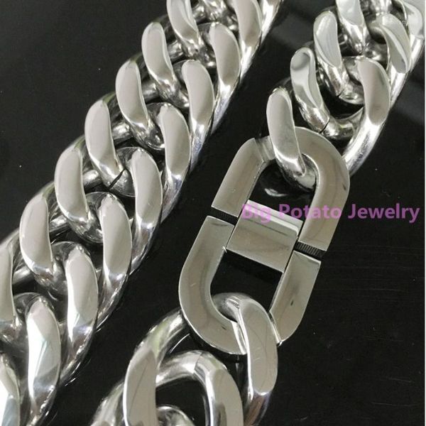 chains huge heavy 21mm 316l stainless steel silver color high polishing cuba chain necklaces&bracelet men cool gift 7-40inch choose1
chains huge heavy 21mm 316l stainless steel silver color high polishing cuba chain necklaces&bracelet men cool gift 7-40inch choose1
