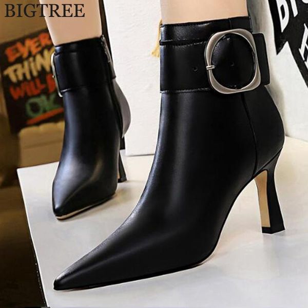 fashion womens high heel boots autumn winter new stiletto pointed toe ankle boots women metal buckle botas shoes woman y930, Black
fashion womens high heel boots autumn winter new stiletto pointed toe ankle boots women metal buckle botas shoes woman y930, Black