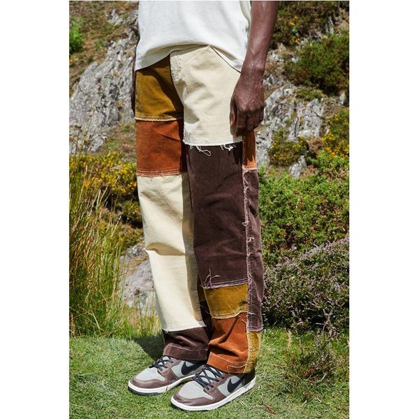 men's jeans straight trousers hip hop wear fashion vintage frayed patchwork color block denim pants men ripped bottoms, Blue
men's jeans straight trousers hip hop wear fashion vintage frayed patchwork color block denim pants men ripped bottoms, Blue