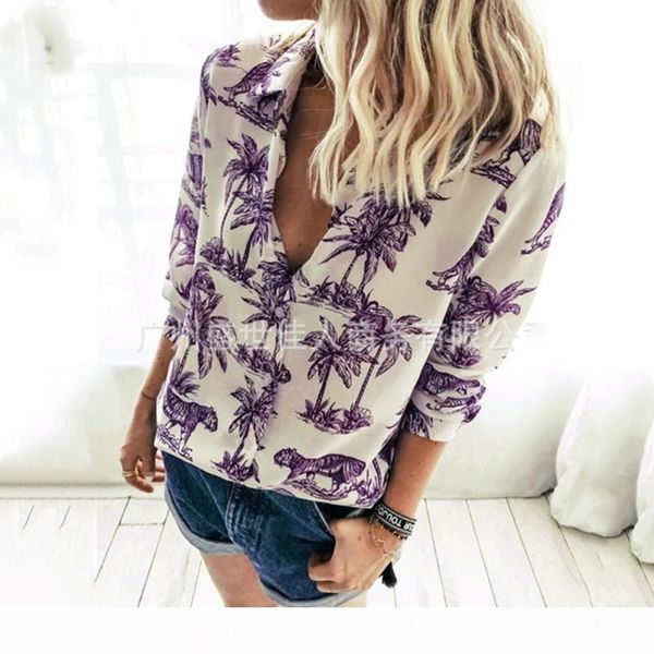 2020 autumn fashion casual tiger print shirt blouse women turn down collar long sleeve coconut tree loose blouse blusas de mujer, White
2020 autumn fashion casual tiger print shirt blouse women turn down collar long sleeve coconut tree loose blouse blusas de mujer, White