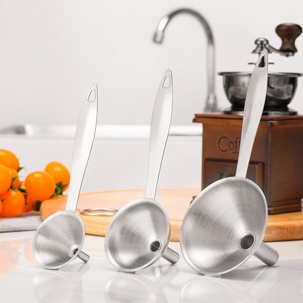 3pcs home kitchen mini stainless steel funnel for all kinds of hip flasks kichen accessories home gadgets funnel r25 wmtyhr 
3pcs home kitchen mini stainless steel funnel for all kinds of hip flasks kichen accessories home gadgets funnel r25 wmtyhr